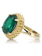 14-кв Желтое золото Изумруд Кольцо Винтаж стиль vrc068y